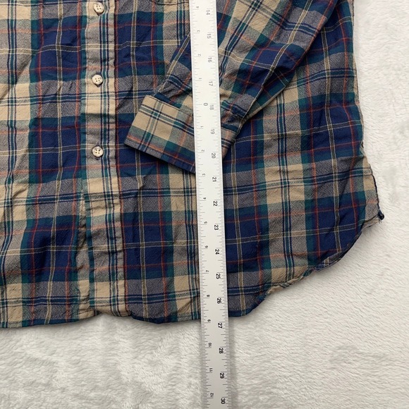 Vintage Pendleton Plaid Flannel Shirt Mens XL Blue Green 100% Wool Made USA - Picture 3 of 12